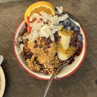 Acai bowl + peanut butter  at Folk in Byron Bay