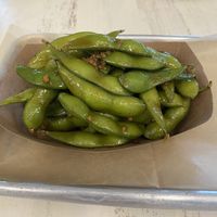 Black pepper edamame  at Grains  in San Diego