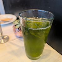 Green iced tea at Grains  in San Diego