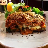 Amazing Vegan lasagna with no pasta. Soooo yummy!!!  at Fortuna Cafe in Sintra