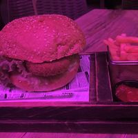 Veggie burger & fries  at Patrick's Pub in Maribor