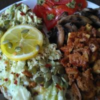 Full breakfast at The Longhouse Cafe in Brighton