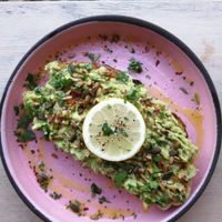 Avocado toast at The Longhouse Cafe in Brighton