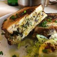 Chickpea chuna melt! at The Longhouse Cafe in Brighton