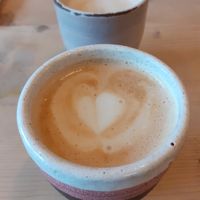 Oat milk Latte at the Longhouse Cafe, Brighton at The Longhouse Cafe in Brighton