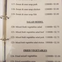 Menu at Riverside Hotel in Stung Treng