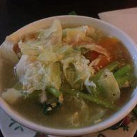 Noodle soup with egg at Riverside Hotel in Stung Treng