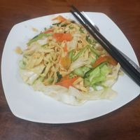 Noodles with veggies at Riverside Hotel in Stung Treng