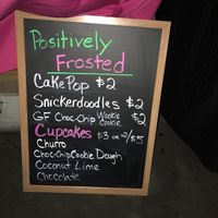 Zen Nights May 2017 menu board at Positively Frosted in Scottsdale