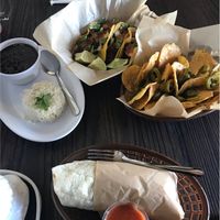 Tacos, Nachos and Carne Asada burrito at Mi Vegana Madre in Glendale