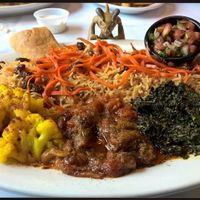roxana's vegetarian plate (modified to be vegan) at Roxana's Restaurant in Merrillville