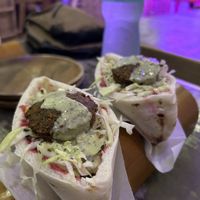 Vegan pita with hummus and falafel  at Happiness in El Nido