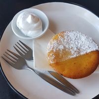 Mango muffin with coconut cream at The Botanist in Wellington