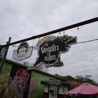 Sign at The Vegan Nom - E Cesar Chavez  in Austin