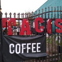 Sign at The Vegan Nom - E Cesar Chavez  in Austin