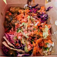 Birdie Sanders nachos. at The Vegan Nom - E Cesar Chavez  in Austin