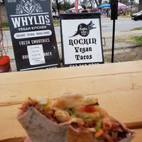 Jorge's "beef" burrito and a little people watching 👀 at The Vegan Nom - E Cesar Chavez  in Austin