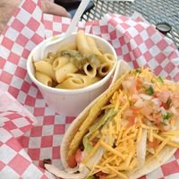 Mac + taco at The Vegan Nom - E Cesar Chavez  in Austin