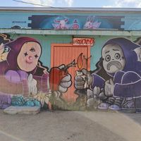 cool art! at The Vegan Nom - E Cesar Chavez  in Austin