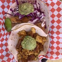 del rey fish (top) , can’t remember bottom but from breakfast taco list   at The Vegan Nom - E Cesar Chavez  in Austin