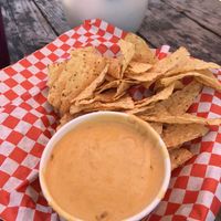 Chips and queso at The Vegan Nom - E Cesar Chavez  in Austin