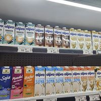 All types of plant based milks at Kontinental in Baku