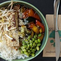 Yaki bowl with added grilled tofu at Joyce in Reutte