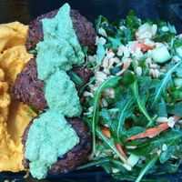 Lentils balls with hummus and salad at The Therapist - LxFactory in Lisbon