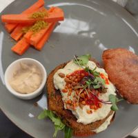 Vegan burger with no fries. at The Therapist - LxFactory in Lisbon