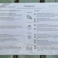Menu. With  “V”  are vegan options  at The Therapist - LxFactory in Lisbon