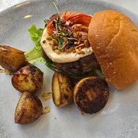 Lentil patty at The Therapist - LxFactory in Lisbon