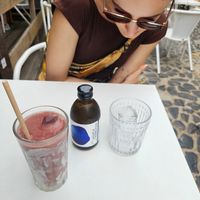 Beauty Drink with Vegan Collagen (quite sweet), Kombucha (almost savoury) at The Therapist - LxFactory in Lisbon