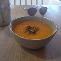 Pumpkin soup at The Therapist - LxFactory in Lisbon