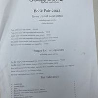 Menu  at Soogreen in Turin