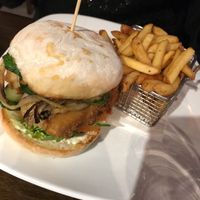 Tofu burger with vegan cheese, chips and garlic mayo at Lime in Galway