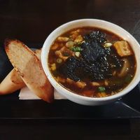 Vegan miso soup starter at Lime in Galway