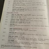 Vegan menu  at Lime in Galway