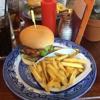 vegan burger at Trof NQ in Manchester