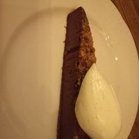 Chocolate orange tart. Vegan at Trof NQ in Manchester