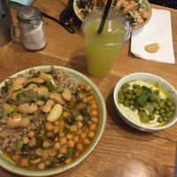 Lentils and Chickpeas with whole rice at Kitniya in Tel Aviv