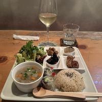 Vegan combo set (dinner) with white wine!   at Nobister in Nagasaki