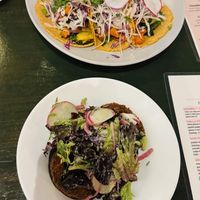 Veggie tacos and fried avocadoo  at Pura Vida Cocina in Mc Minnville