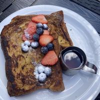 Vegan French toast   at Moose Coffee in Manchester