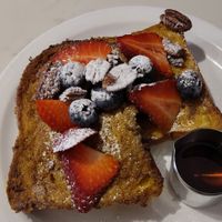 Vegan French toast at Moose Coffee in Manchester
