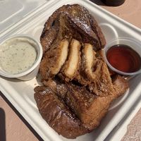 French toast and ‘chicken'  at The Wild Chive in Long Beach
