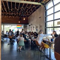 Packed dining room, make a reservation for weekend brunch.  at The Wild Chive in Long Beach