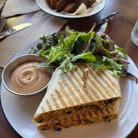 Grilled burrizo and fried pickles   at The Wild Chive in Long Beach