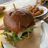 Mushroom burger. Very tasty but kind of salty   at The Wild Chive in Long Beach