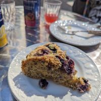 Vegan blueberry cake. at Crowes in Cardigan