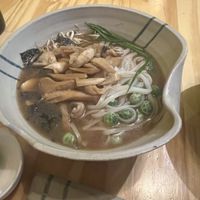 Mushroom soup would be better with soba noodles   at Helecho in Medellin